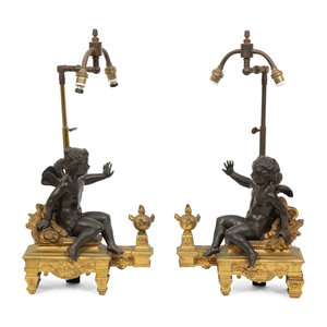 A Pair of French Gilt and Patinated 3d0228