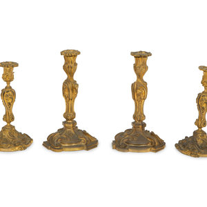 Two Pairs of Louis XV Style Gilt