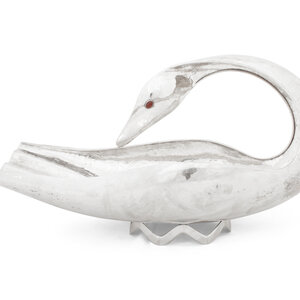 An Italian Silver Modernist Swan-Form