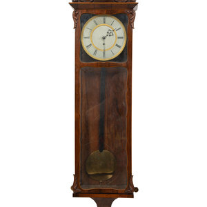 A Biedermeier Rosewood Wall Clock