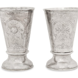 A Pair of Russian Silver Wine Cups marked 3d0269