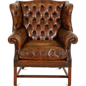 A George III Style Leather Wingback
