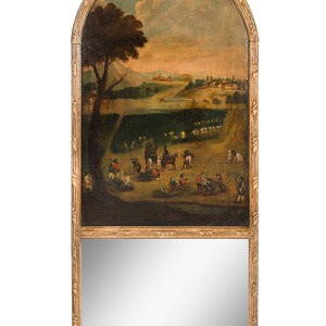 A Continental Giltwood Trumeau Mirror
19th