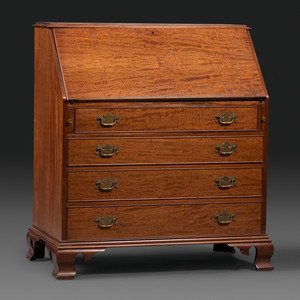 A Chippendale Style Mahogany Slant Front