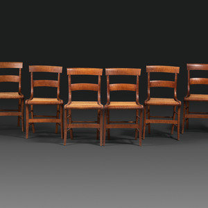 A Set of Six Classical Tiger Maple