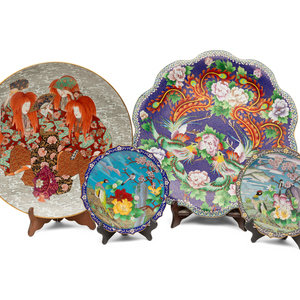 Eight Japanese Cloisonn Chargers 20th 3d03c3