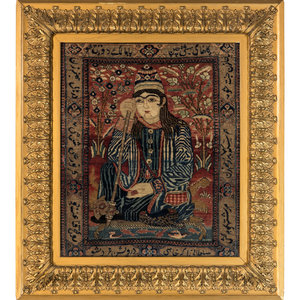 A Persian Pictorial Wool Rug in 3d03dc