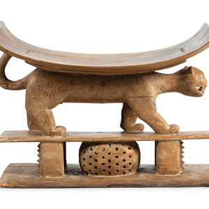 An Asante Carved Wood Leopard Stool
19th