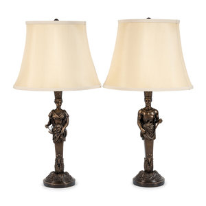 A Pair of Neoclassical Style Bronzed
