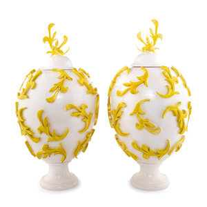 A Pair of White and Yellow Glazed 3d042b