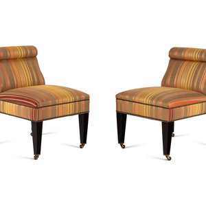 A Pair of George Smith Custom Upholstered 3d043a