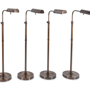 A Set of Four of Bronze-Tone Cantilevered