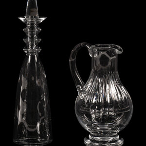 A Baccarat Glass Decanter and Pitcher each 3d0500