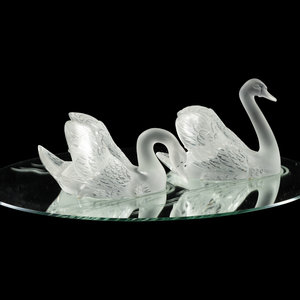 A Lalique Miroir Cygnes Centerpiece
Height