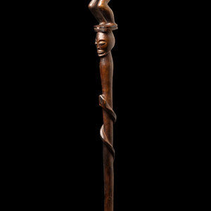 A Yoruba Wood Staff West Africa  3d0595