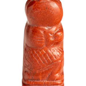 An Egyptian Red Jasper Baboon Amulet
Late