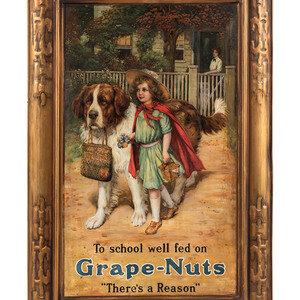 A Tin Lithograph Self Framed 'Grape