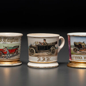 Three Automobile Related Porcelain Occupational