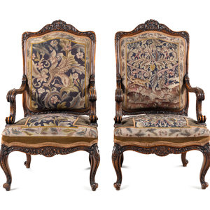 A Pair Louis XV Style Carved Walnut 3d06c2