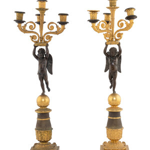 A Pair of Empire Style Gilt and