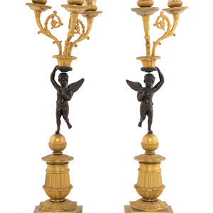 A Pair of Empire Style Gilt and