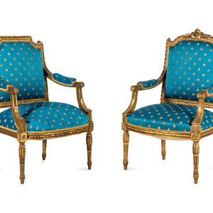 Two Napoleon III Giltwood Fauteuils Third 3d06fc