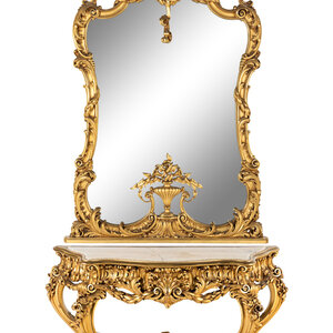 A Rococo Style Giltwood Onyx-Top