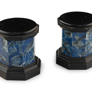 A Pair of Black Stone and Lapis 3d0744