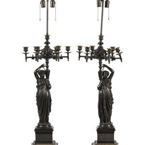 A Pair of Continental Bronze Figural 3d0740