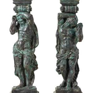 A Pair of Continental Cast Metal