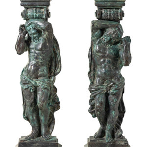 A Pair of Continental Cast Metal 3d0741