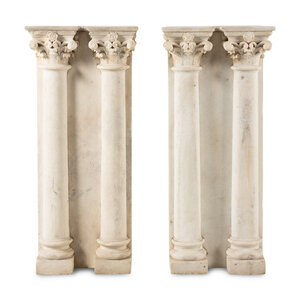 A Pair of Carved White Marble Pilasters
20th