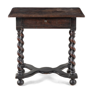 A William and Mary Oak Side Table Late 3d0797