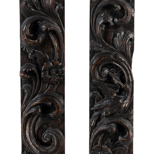 A Pair of English Carved Oak Panels
Circa