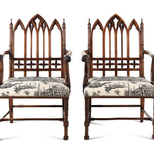 A Pair of Gothic Revival Style