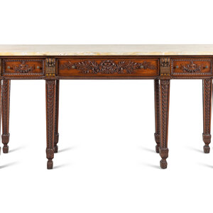 A George III Style Mahogany Marble-Top