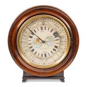 An English Oak Framed World Time 3d07dd