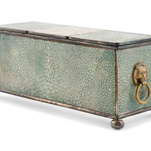 A Regency Silvered Metal and Shagreen