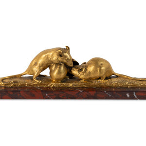 A Gilt Bronze Group of Two Mice 3d085e