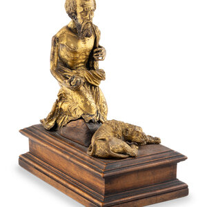 A Gilt Bronze Group of St Jerome Spanish  3d0860