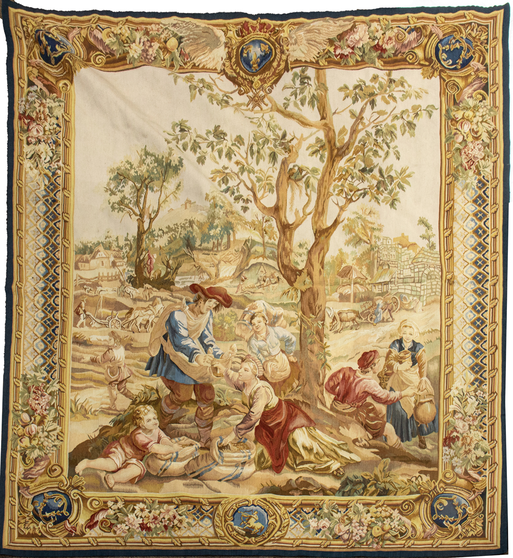 AN AUBUSSON STYLE TAPESTRY FROM