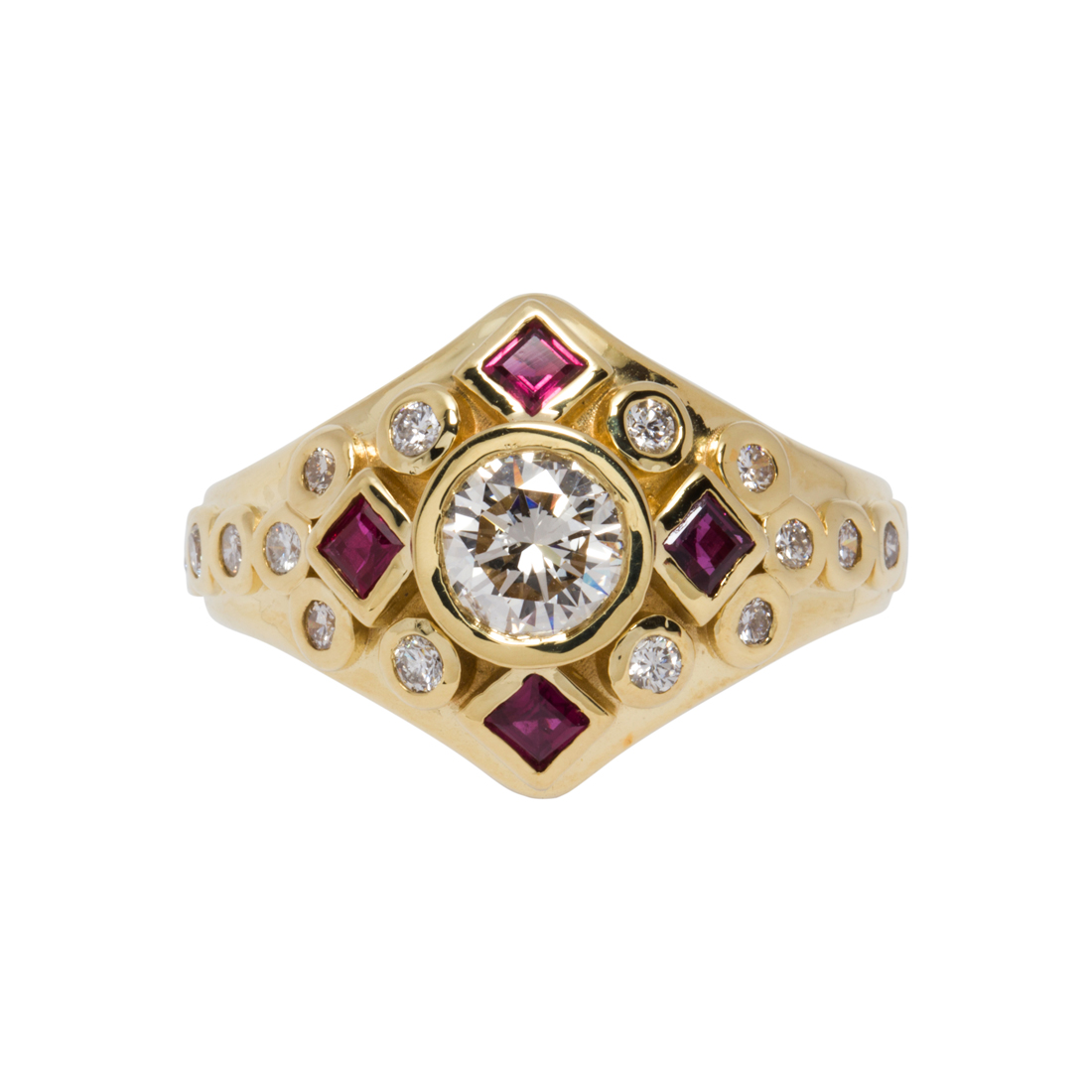 A DIAMOND RUBY AND 18K GOLD RING 3ce236