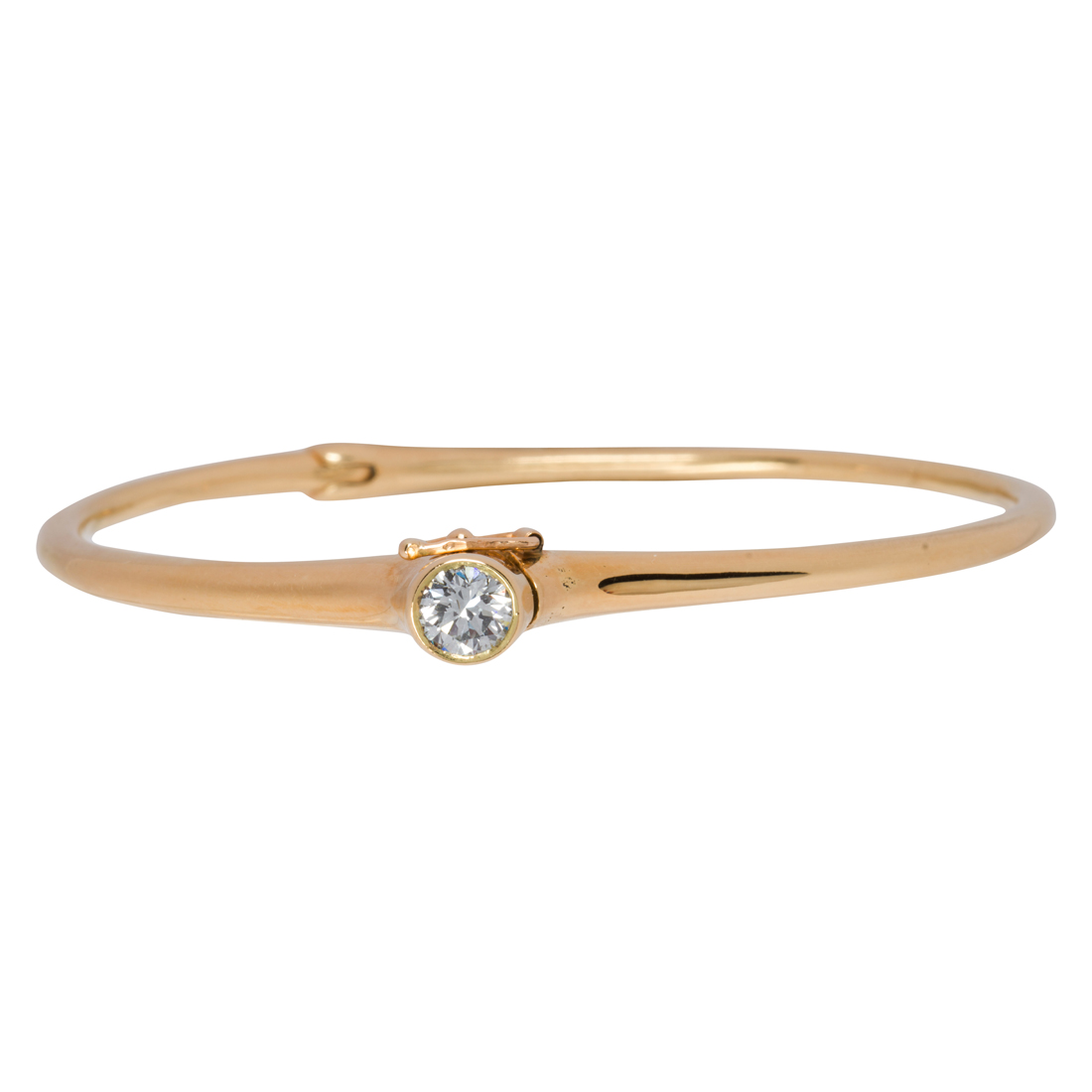 A DIAMOND AND 14K GOLD BANGLE A