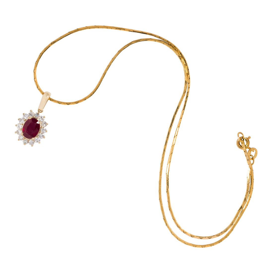 A RUBY DIAMOND AND 14K GOLD NECKLACE 3ce25d