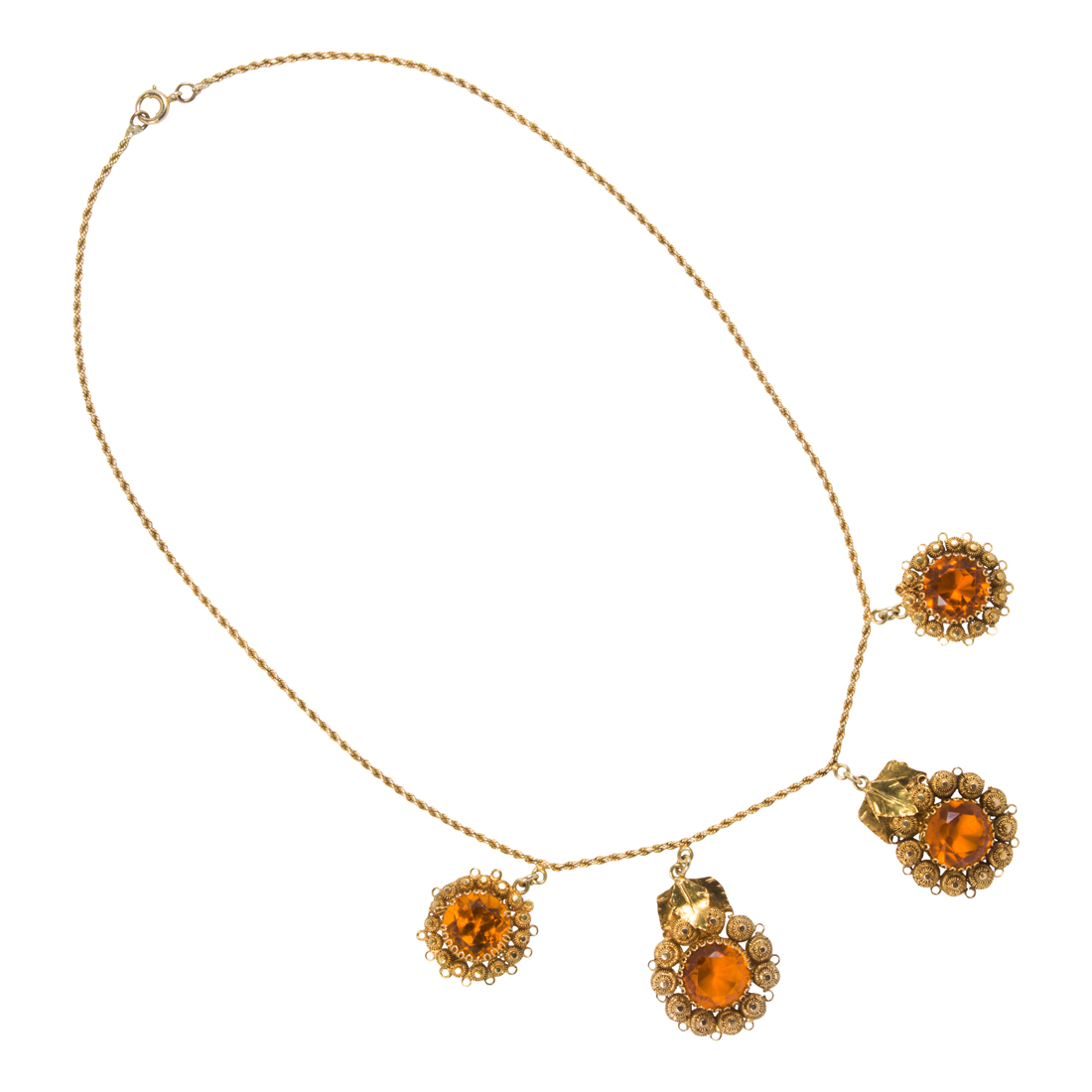 A GLASS AND 10K GOLD NECKLACE A 3ce257