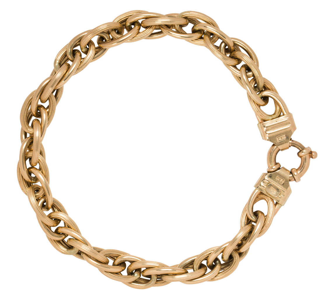 A 14K GOLD LINK BRACELET A 14k