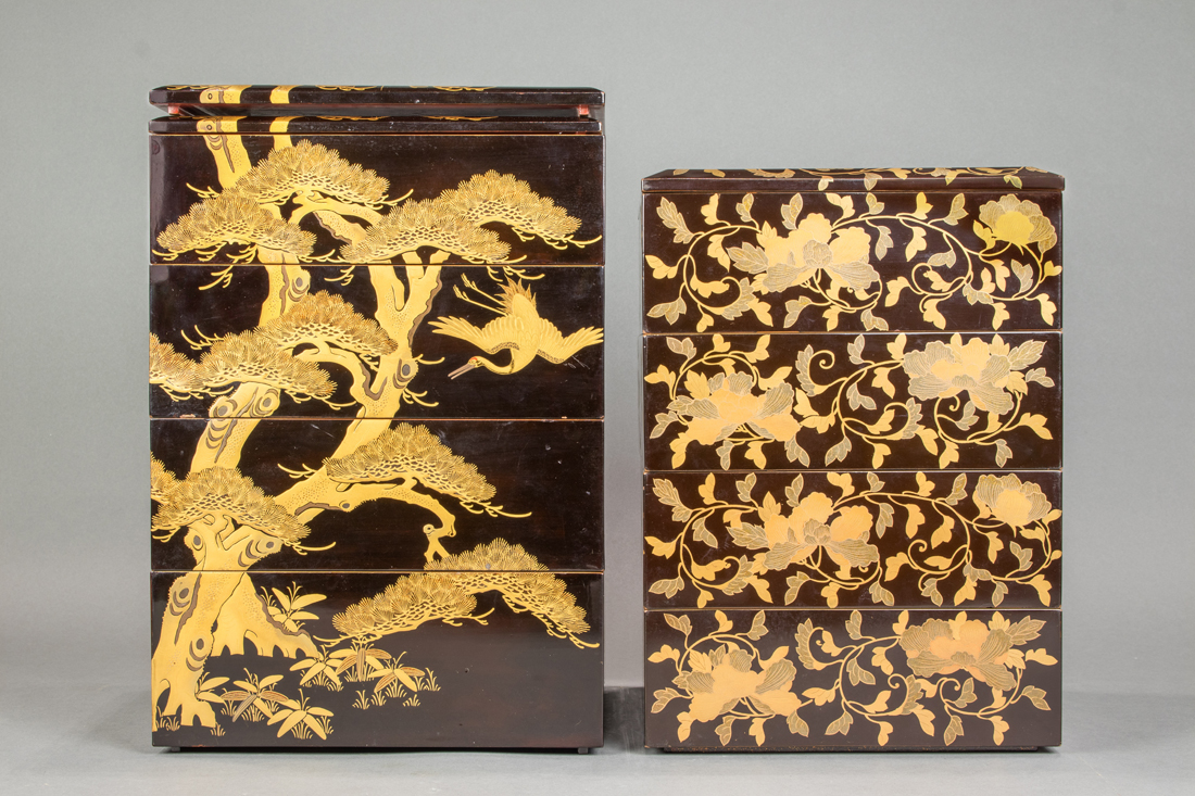  LOT OF 2 JAPANESE GILT LACQUERED 3ce28c