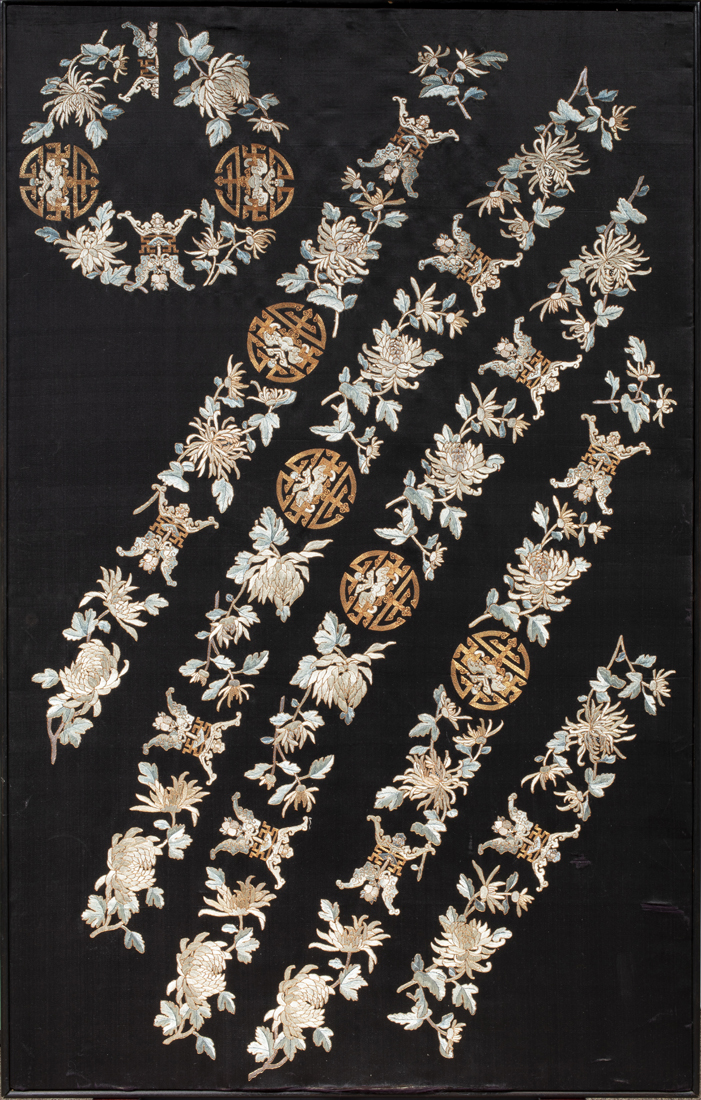 CHINESE EMBROIDERED BLACK-GROUND