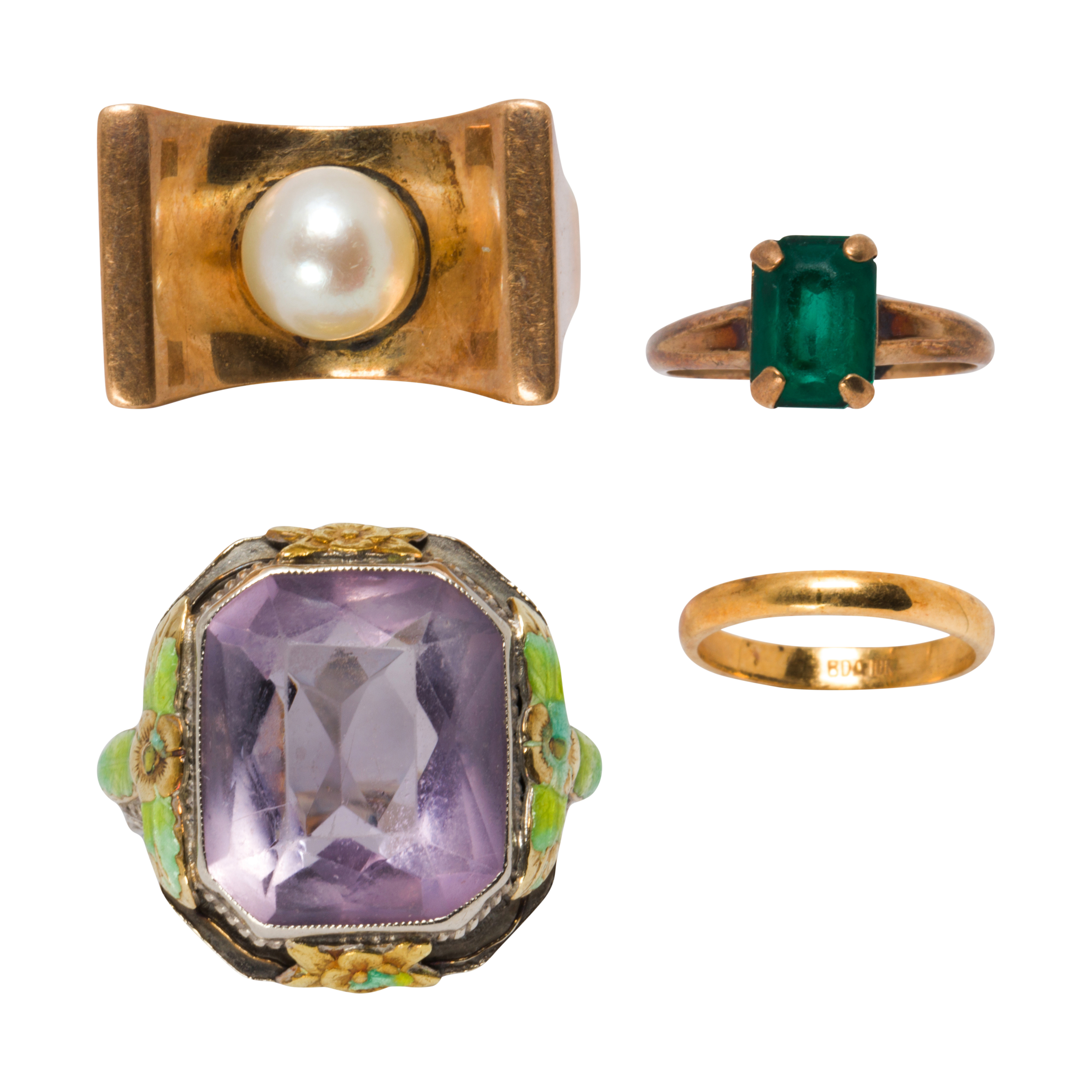 A GROUP OF GEM-SET GOLD RINGS A group