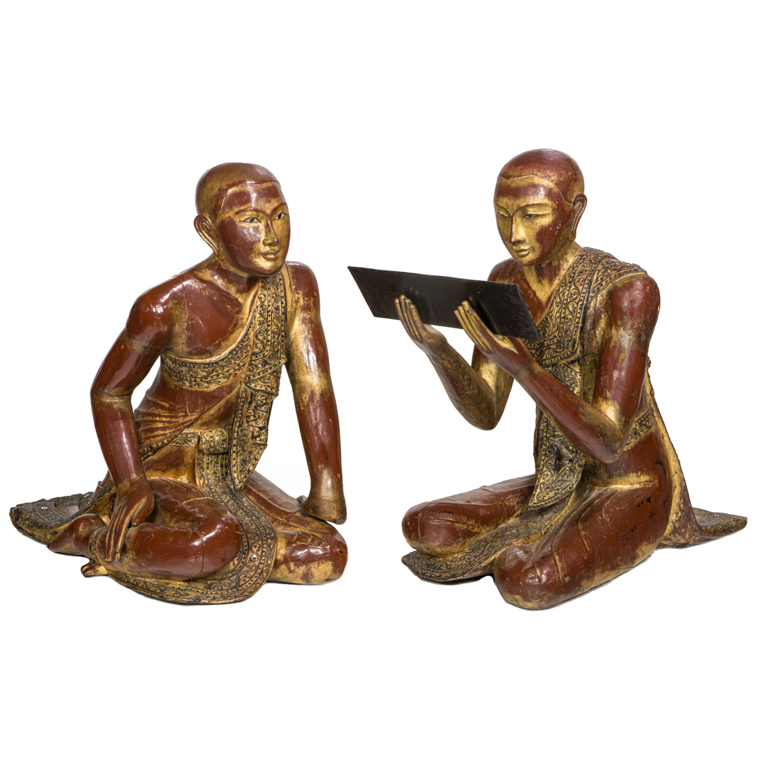 PAIR OF BURMESE GILT LACQUERED